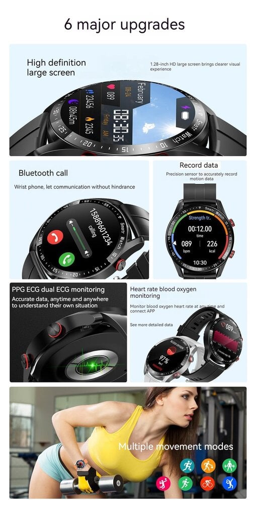 Modux HW20 Black hind ja info | Nutikellad (smartwatch) | kaup24.ee