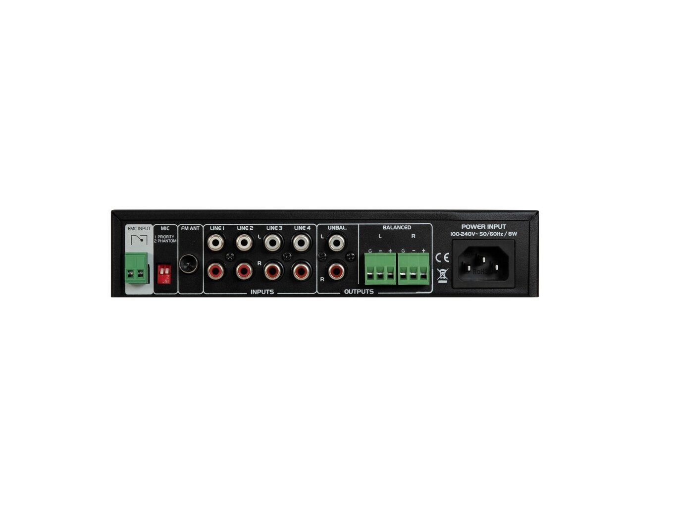 Omnitronic EP-220PS eelvõimendi MP3-mängija, Bluetoothi ja FM-raadioga 9,5" цена и информация | Koduaudio ja "Soundbar" süsteemid | kaup24.ee