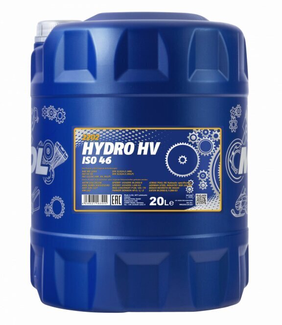 Hüdraulikaõli Mannol Hydro HV ISO 46 20L hind ja info | Mootoriõlid | kaup24.ee