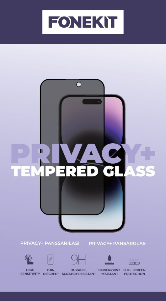 FoneKit 9H Privacy+ Tempered Glass 6438148047436 цена и информация | Ekraani kaitsekiled | kaup24.ee