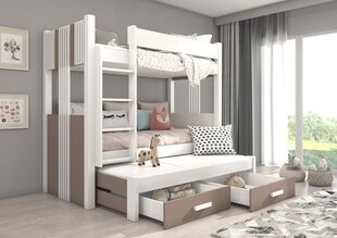 Кровать двухъярусная ADRK Furniture Artema с матрасами, 80х180 см, белый/коричневый цвет цена и информация | Детские кровати | kaup24.ee