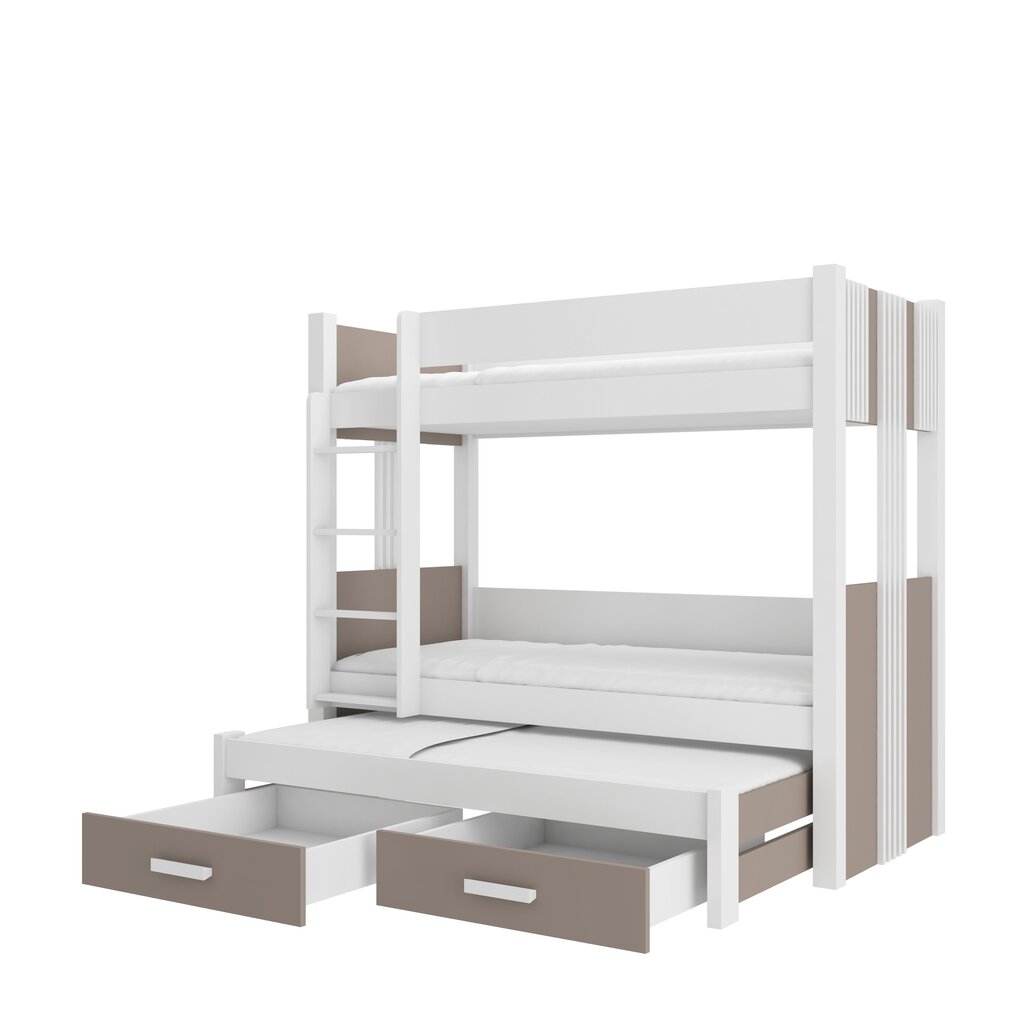 Narivoodi Adrk Furniture Artema koos madratsitega, 80x180 cm, valge/pruun hind ja info | Lastevoodid | kaup24.ee
