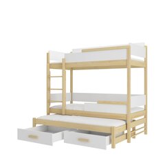 Кровать двухъярусная ADRK Furniture Queen с матрасами, 90х200 см, белый/коричневый цвет цена и информация | Детские кровати | kaup24.ee