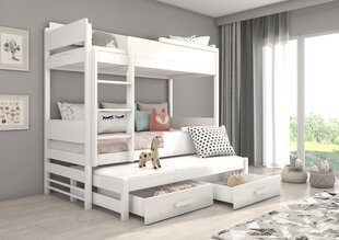 Кровать двухъярусная ADRK Furniture Queen, 80x180 см, белая цена и информация | Детские кровати | kaup24.ee