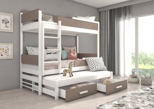 Narivoodi Adrk Furniture Queen, 80x180 cm, valge/pruun цена и информация | Детские кровати | kaup24.ee