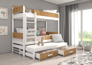 Кровать двухъярусная ADRK Furniture Queen, 80x180 см, белый/коричневый цвет цена и информация | Детские кровати | kaup24.ee