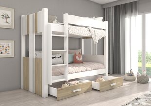 Кровать двухъярусная ADRK Furniture Arta, 80х180 см, белый/коричневый цвет цена и информация | Детские кровати | kaup24.ee