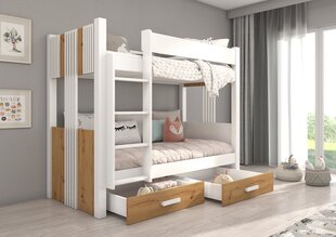 Кровать двухъярусная ADRK Furniture Arta, 80х180 см, белый/коричневый цвет цена и информация | Детские кровати | kaup24.ee