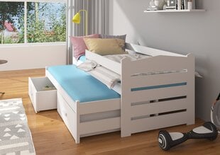 Lastevoodi ADRK Furniture Tiarro koos küljekaitsega, 80x180 cm, hall/pruun hind ja info | Lastevoodid | kaup24.ee