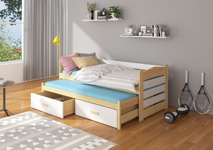 Lastevoodi ADRK Furniture Tiarro, 80x180 cm, valge/pruun цена и информация | Детские кровати | kaup24.ee