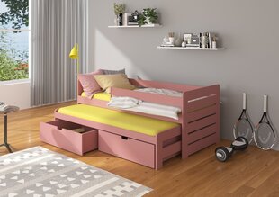 Lastevoodi ADRK Furniture Tomi koos küljekaitsega, 80x180 cm, roosa hind ja info | Lastevoodid | kaup24.ee