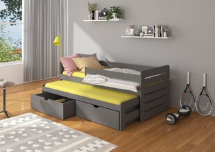 Lastevoodi ADRK Furniture Tomi koos küljekaitsega, 80x180 cm, hall цена и информация | Детские кровати | kaup24.ee