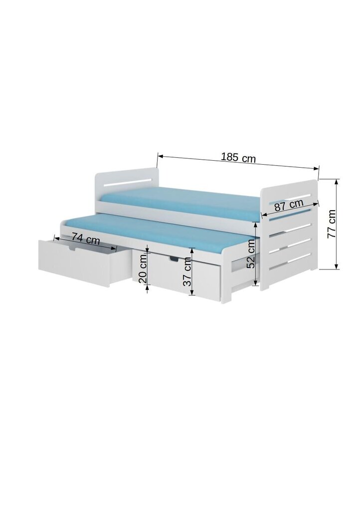 Lastevoodi ADRK Furniture Tomi, 80x180 cm, pruun hind ja info | Lastevoodid | kaup24.ee