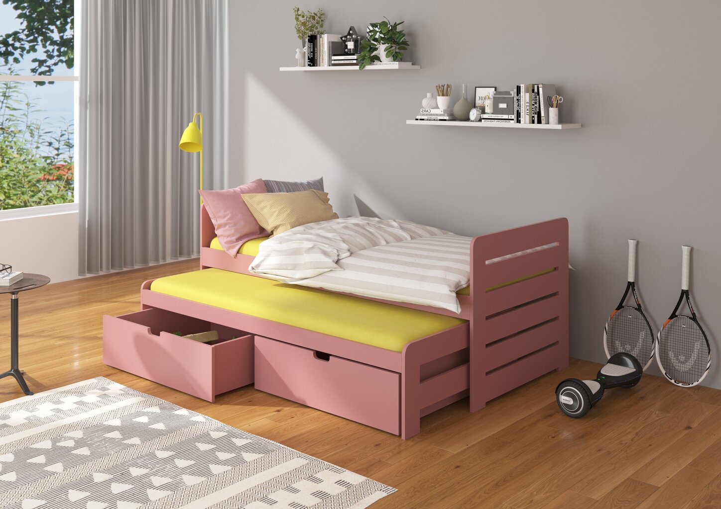 Lastevoodi ADRK Furniture Tomi, 80x180 cm, roosa hind ja info | Lastevoodid | kaup24.ee
