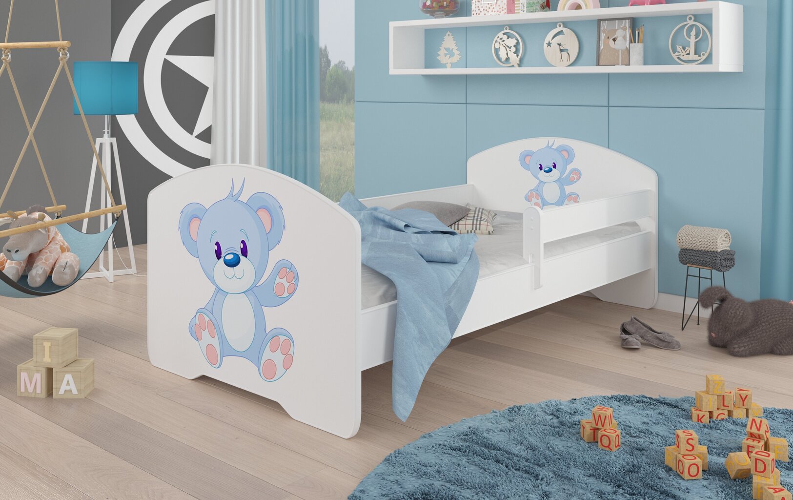 Lastevoodi ADRK Furniture Pepe blue Bear, 70x140 cm, erinevad värvid hind ja info | Lastevoodid | kaup24.ee