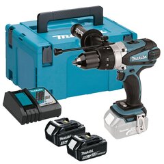 Аккумуляторная ударная дрель-шуруповёрт Makita DHP458RTJ, 18V цена и информация | Шуруповерты, дрели | kaup24.ee