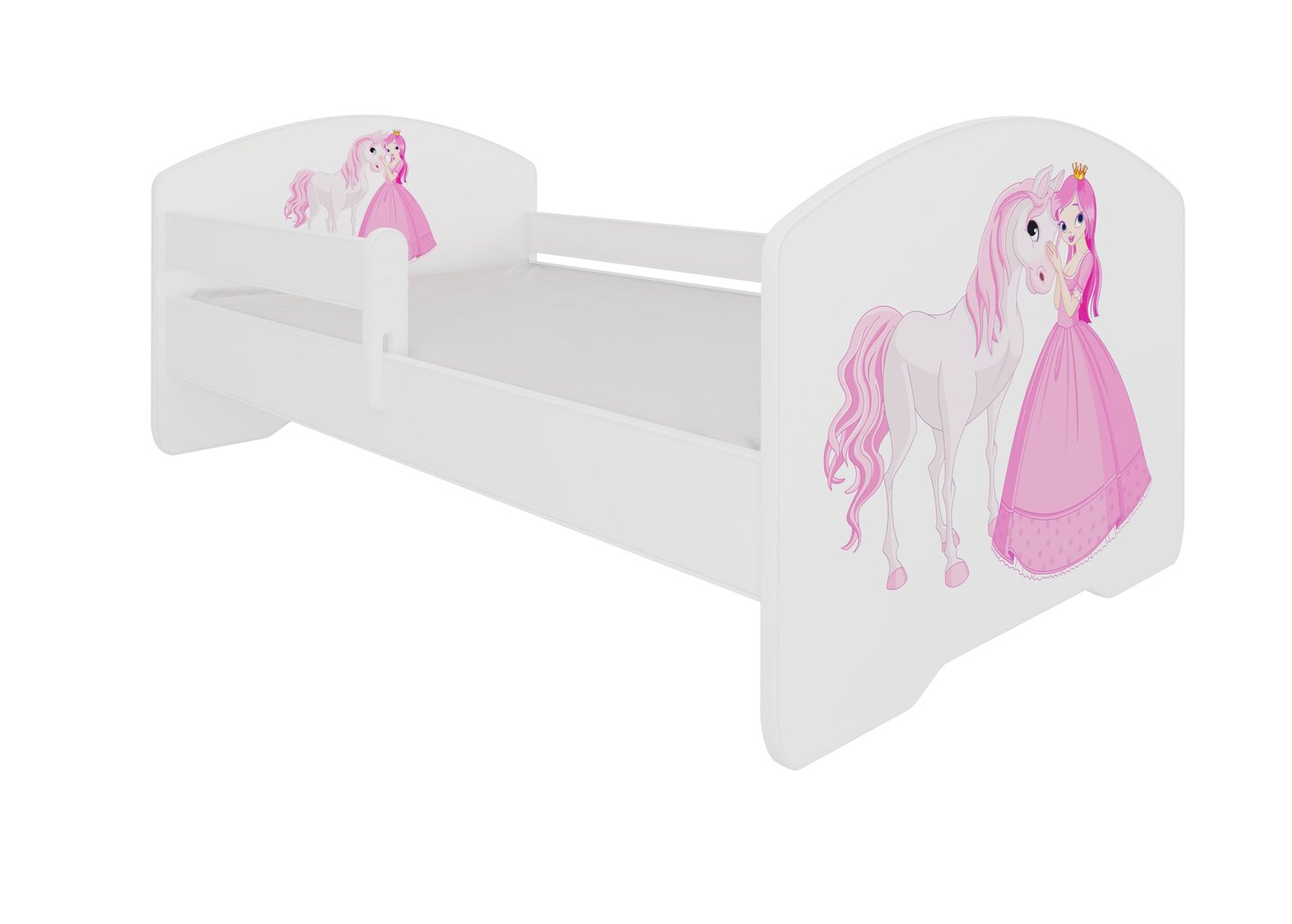 Lastevoodi ADRK Furniture Pepe Princess and horse, 80x160 cm, erinevad värvid hind ja info | Lastevoodid | kaup24.ee