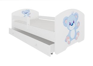 Кровать детская ADRK Furniture Pepe Bear с боковой защитой и матрасом, 70х140 см, разные цвета цена и информация | Детские кровати | kaup24.ee