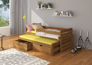 Lastevoodi ADRK Furniture Tomi koos küljekaitsega, 80x180 cm, pruun цена и информация | Детские кровати | kaup24.ee
