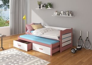 Lastevoodi ADRK Furniture Tiarro, 80x180 cm, valge/roosa цена и информация | Детские кровати | kaup24.ee