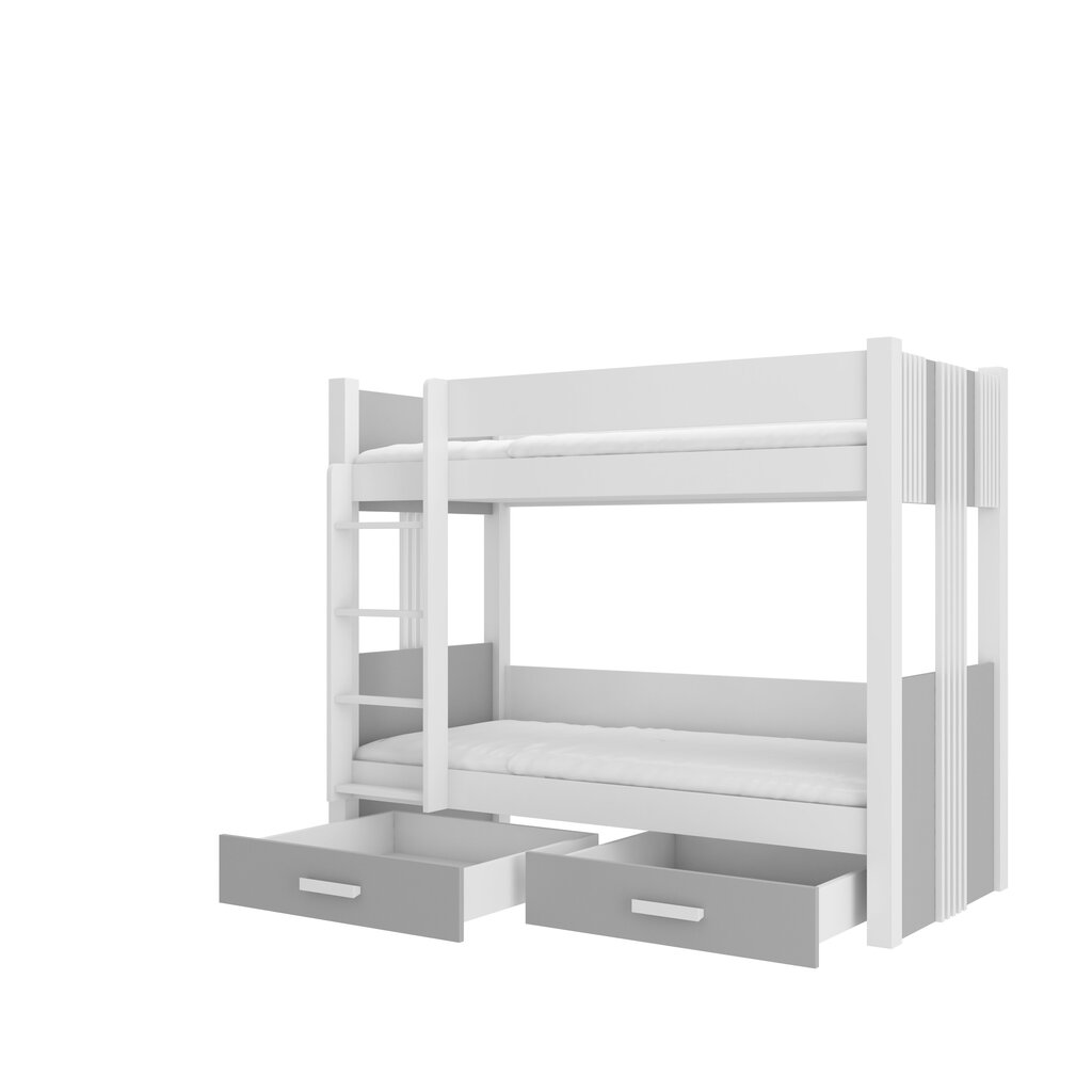 Narivoodi Adrk Furniture Arta, 90x200 cm, valge/hall цена и информация | Lastevoodid | kaup24.ee