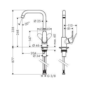 Kõrge valamusegisti Hansgrohe Focus, 31820000 цена и информация | Köögisegistid | kaup24.ee