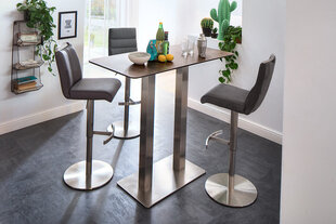 Барный-полубарный стул Giulia A, натуральная кожа, темно-серый цена и информация | Стулья для кухни и столовой | kaup24.ee
