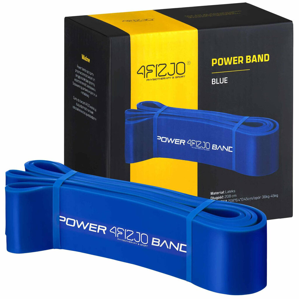 Vastupidavuskumm Power Band 4Fizjo, sinine hind ja info | Treeningkummid | kaup24.ee