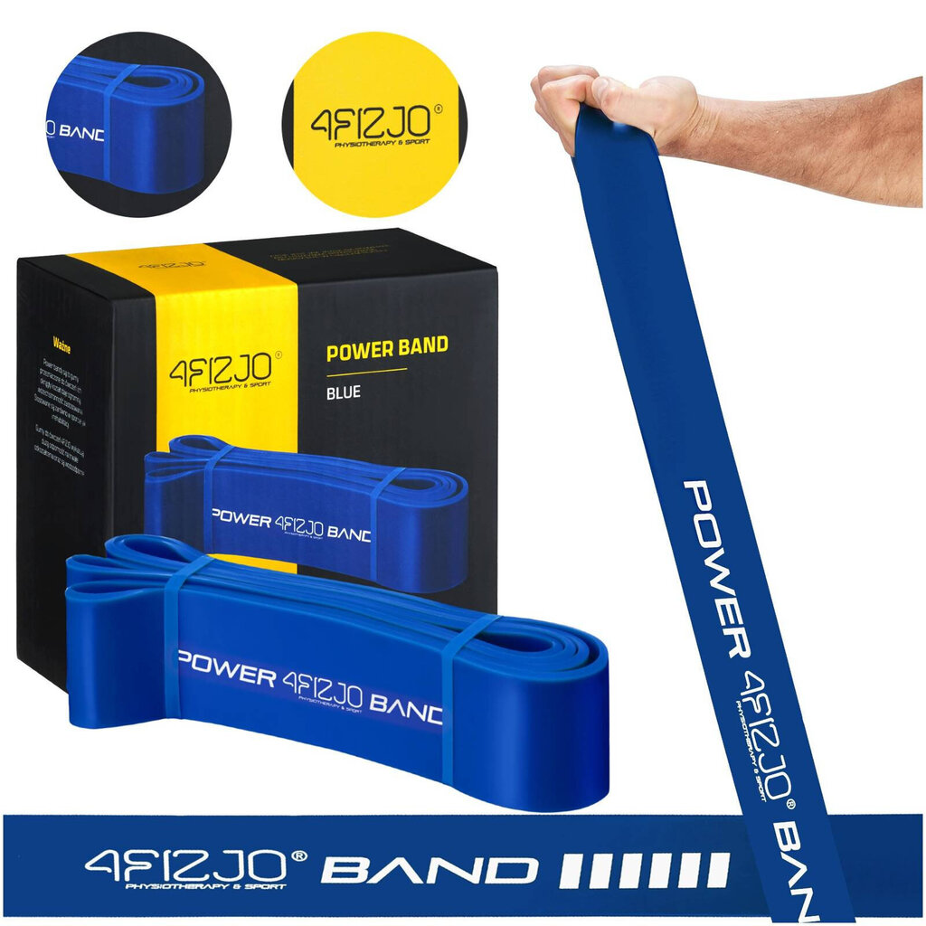 Vastupidavuskumm Power Band 4Fizjo, sinine hind ja info | Treeningkummid | kaup24.ee