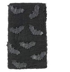 Kangas nahkhiirtega Halloweeniks, 450 cm x 61 cm, must hind ja info | Karnevali kostüümid | kaup24.ee