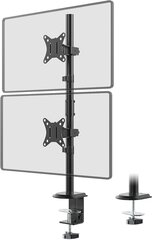 Вертикальное крепление для 2 мониторов EasyMount, 80 cм, диагональю 17–32 дюйма, черное цена и информация | Кронштейны для монитора | kaup24.ee