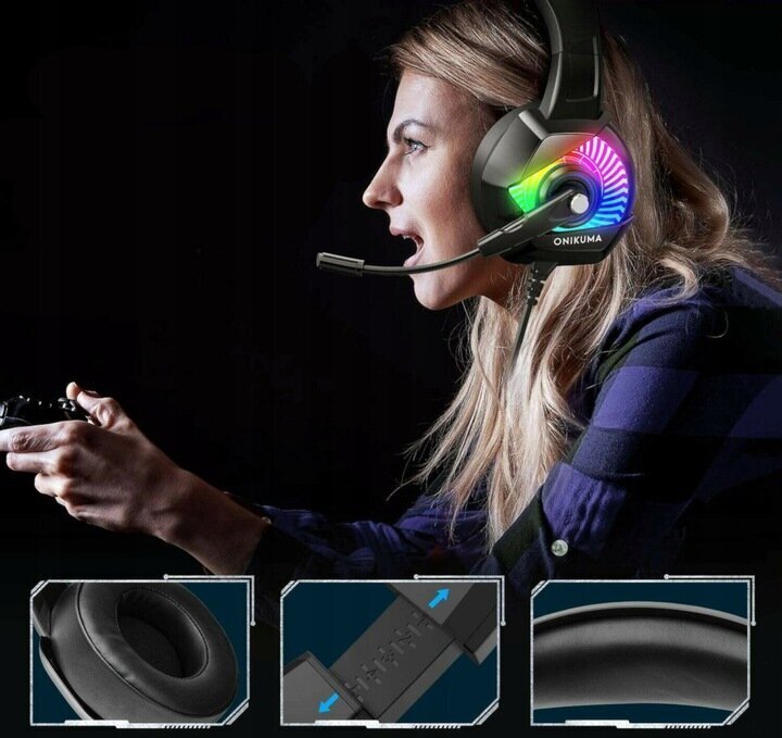 Omnikuma kõrvaklapid mängijatele, LED-ga цена и информация | Kõrvaklapid | kaup24.ee