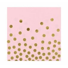 Pabersalvrätikud kuldtäpid, roosa, 33 x 33 cm, 12 tk. hind ja info | Ühekordsed nõud | kaup24.ee