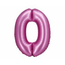 Воздушный шарик Beauty & Charm из фольги, цифра 0, цвет атласно-розовый, 76 см цена и информация | Шарики | kaup24.ee