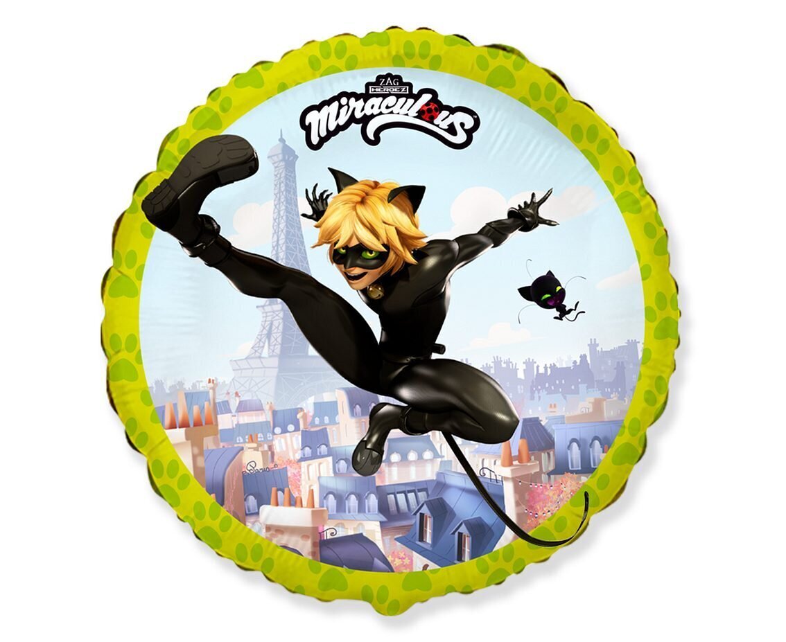 Fooliumist õhupall Miraculous - Cat Noir, 46 cm цена и информация | Õhupallid | kaup24.ee