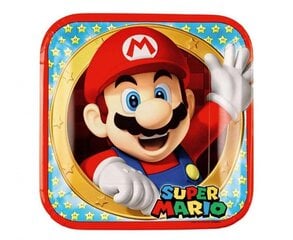 Pabertaldrikud Super Mario, 23 cm, 8 tk hind ja info | Ühekordsed nõud | kaup24.ee