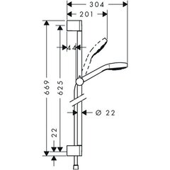 Душевой комплект Hansgrohe Croma Select E Vario, 26582400 цена и информация | Душевые комплекты и панели | kaup24.ee