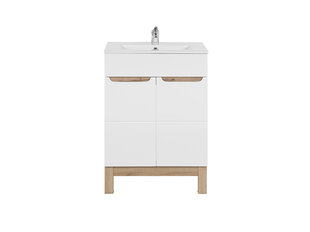 Шкаф для ванной комнаты Comad Bali 820, белый/коричневый цвет цена и информация | Шкафчики для ванной | kaup24.ee