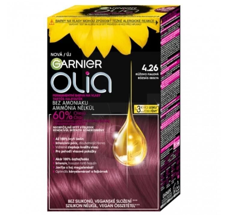 Juuksevärv Garnier Olia, värvitoon 4.26 Rose Violet, 60 g hind ja info | Juuksevärvid | kaup24.ee