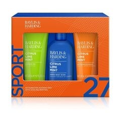 Подарочный косметический набор для мужчин Baylis & Harding Citrus, Lime & Mint Trio Gift Set: гель для волос и тела 300 мл + гель для душа 200 мл + бальзам после бритья 200 мл   цена и информация | Масла, гели для душа | kaup24.ee