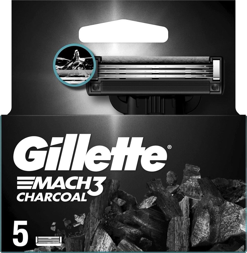 Žiletiterad Gillette Mach3 Charcoal, 5 tk. hind ja info | Raseerimisvahendid | kaup24.ee