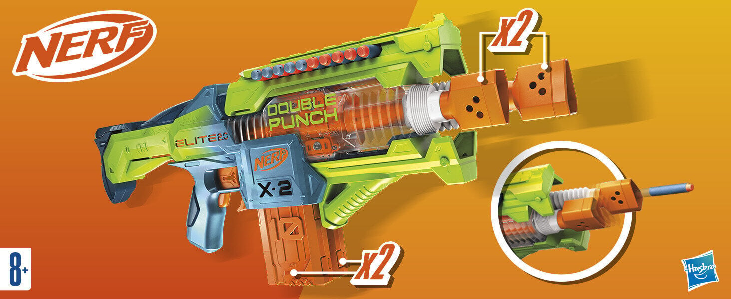 Motoriseeritud relv Nerf Elite Double Punch hind ja info | Poiste mänguasjad | kaup24.ee
