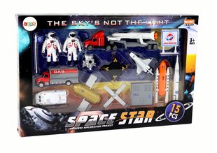 Kosmosemänguasjakomplekt koos raketiga 15 tk hind ja info | Arendavad mänguasjad | kaup24.ee