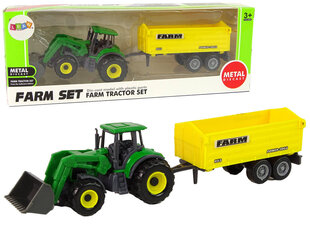 Маленький зеленый трактор с прицепом, желтый цена и информация | Игрушки для мальчиков | kaup24.ee