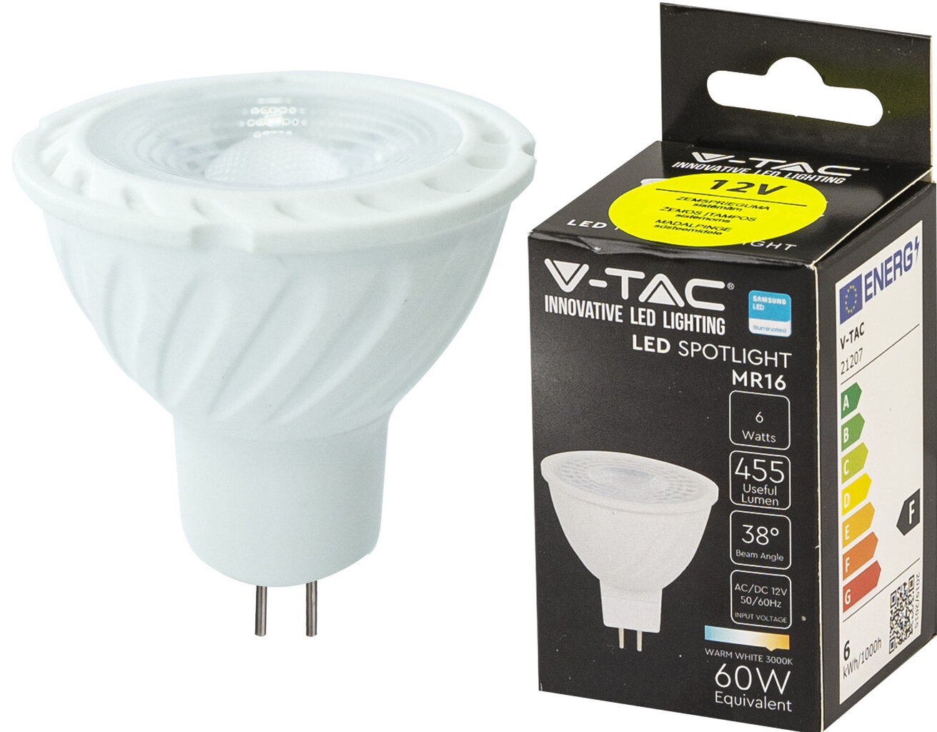 LED lamp12V MR16/GU5.3/6W/445lm/38° hind ja info | Lambipirnid, lambid | kaup24.ee