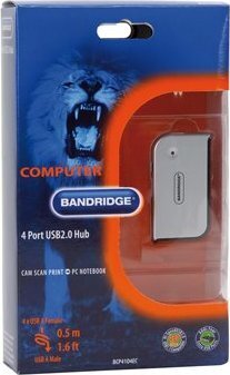 Bandridge IP9021U USB vooluadapter 4 otsikut 100-240v EOL цена и информация | USB jagajad, adapterid | kaup24.ee