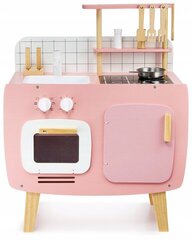 Retro stiilis puidust köök koos põlle ja tarvikutega, roosa hind ja info | Tüdrukute mänguasjad | kaup24.ee