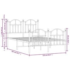 Каркас кровати vidaXL, 120x200 см, черный цена и информация | Кровати | kaup24.ee