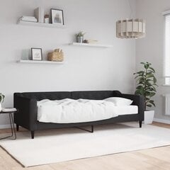 vidaXL diivanvoodi madratsiga, must, 80x200 cm, kangas hind ja info | Voodid | kaup24.ee