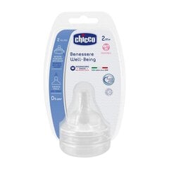 Füsioloogiline silikoonist pudelilutt Chicco, keskmise vooluga, 2 +, 2 tk hind ja info | Lutipudelid ja aksessuaarid | kaup24.ee